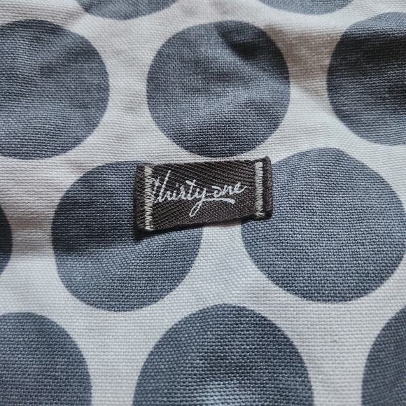 Thirty-One Blue and Gray Polka Dot Tote - Picture 3 of 11